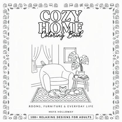 Cozy Home Coloring Book – Rooms, Furniture & Everyday Life (PDF Digital Download)