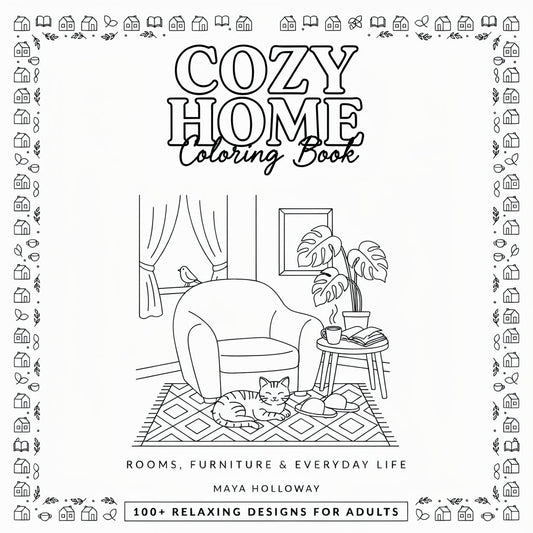Cozy Home Coloring Book – Rooms, Furniture & Everyday Life (PDF Digital Download)
