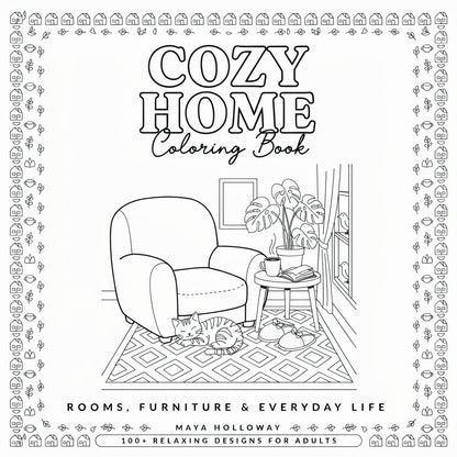 Cozy Home Coloring Book – Rooms, Furniture & Everyday Life (PDF Digital Download)