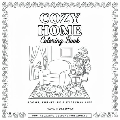 Cozy Home Coloring Book – Rooms, Furniture & Everyday Life (PDF Digital Download)