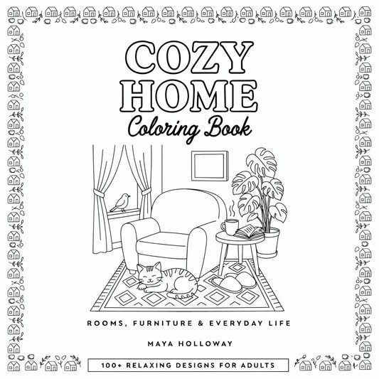 Cozy Home Coloring Book – Rooms, Furniture & Everyday Life (PDF Digital Download)