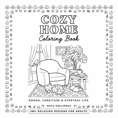 Cozy Home Coloring Book – Rooms, Furniture & Everyday Life (PDF Digital Download)