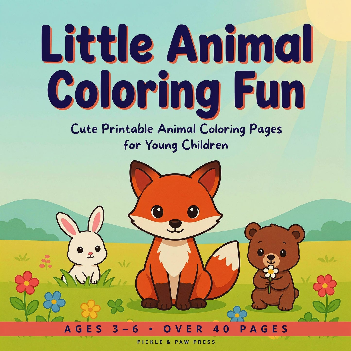 Little Animal Coloring Fun Cute Printable Animal Coloring Pages for Young Children (PDF Digital Download)